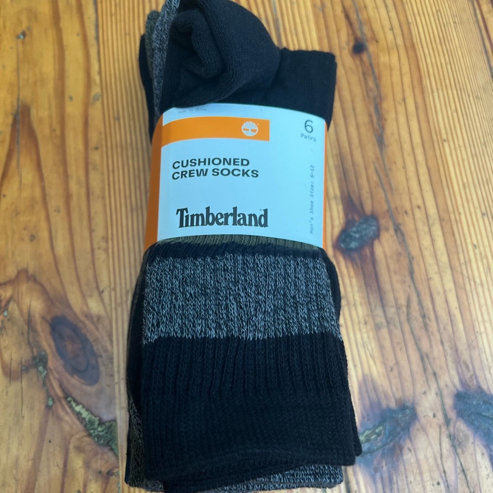 TIMBERLAND 6 pack Cushioned Men’s Multi Color pack of socks NWT NEW
